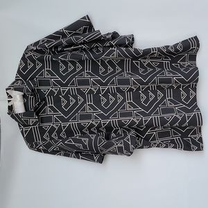 Ralph Lauren (med) black & white colared blouse